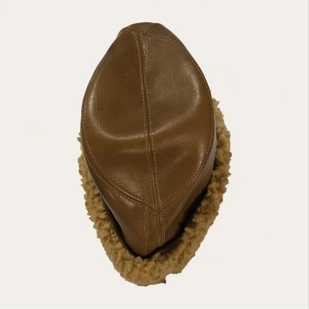 Vintage Fedora Dorfman Pacifica Co Leather Fur Made in USA Sz XL Hat - Picture 10 of 14